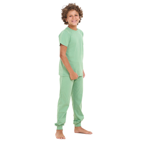 Boys summer pajama set Apple Green t-shirt + Pants